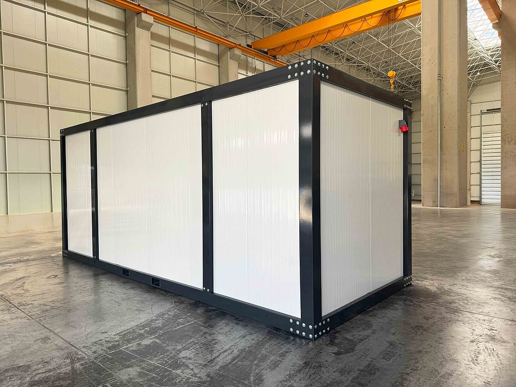 20-Fuß Bürocontainer Neu 240 × 600 cm – Rückansicht