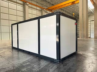 20-Fuß Bürocontainer Neu 240 × 600 cm – Rückansicht